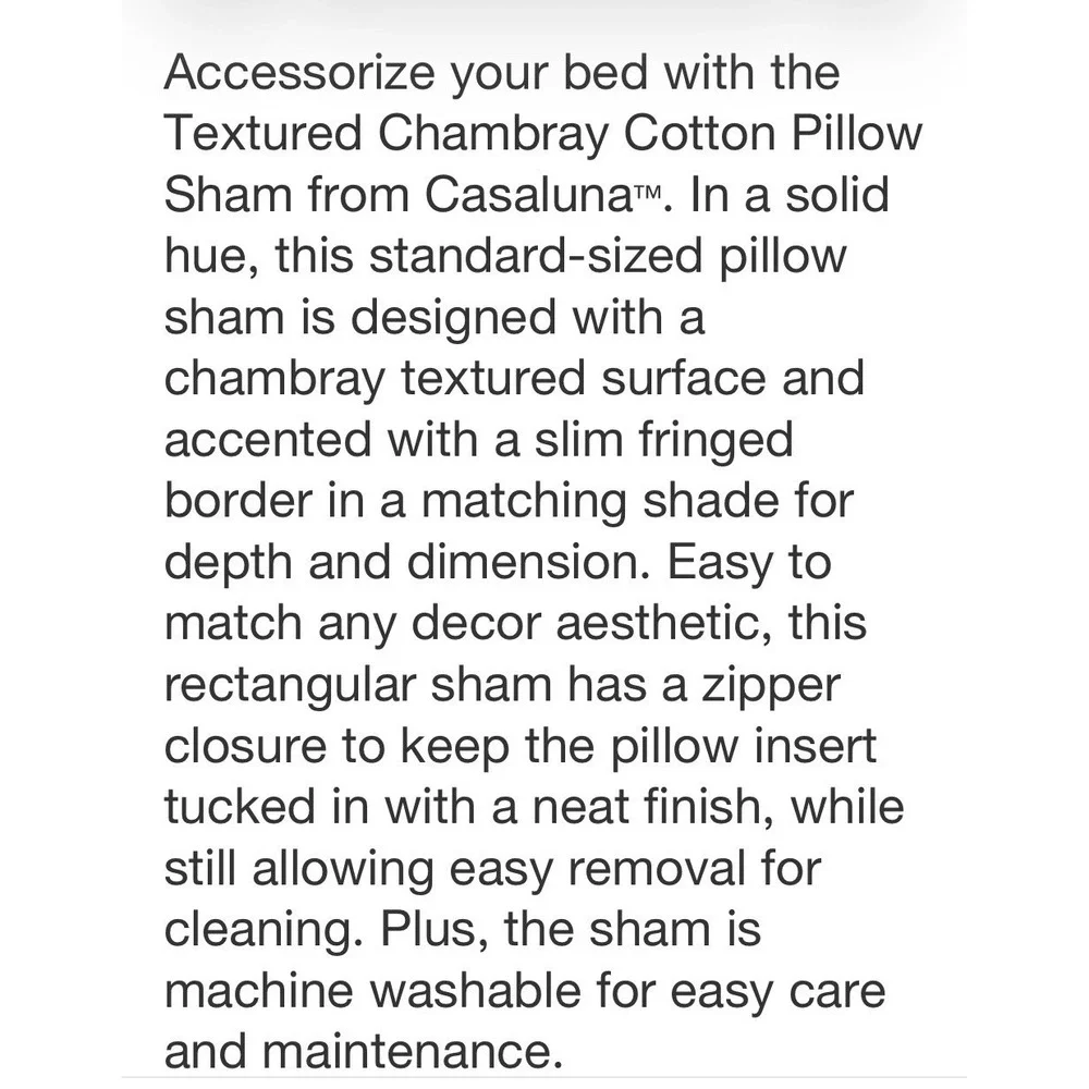 King Textured Chambray Cotton Pillow Sham Natural - Casaluna